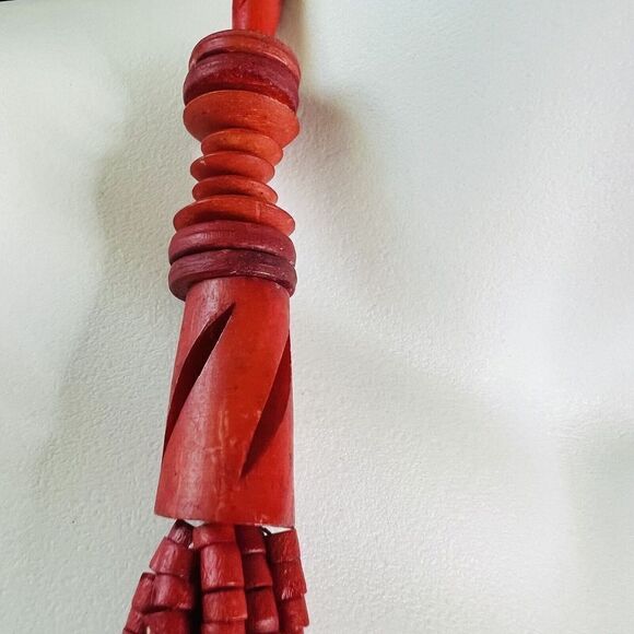 Vintage Chunky Red Multi Strand Beaded Necklace BEAUTIFUL 1502 - Picture 9 of 14